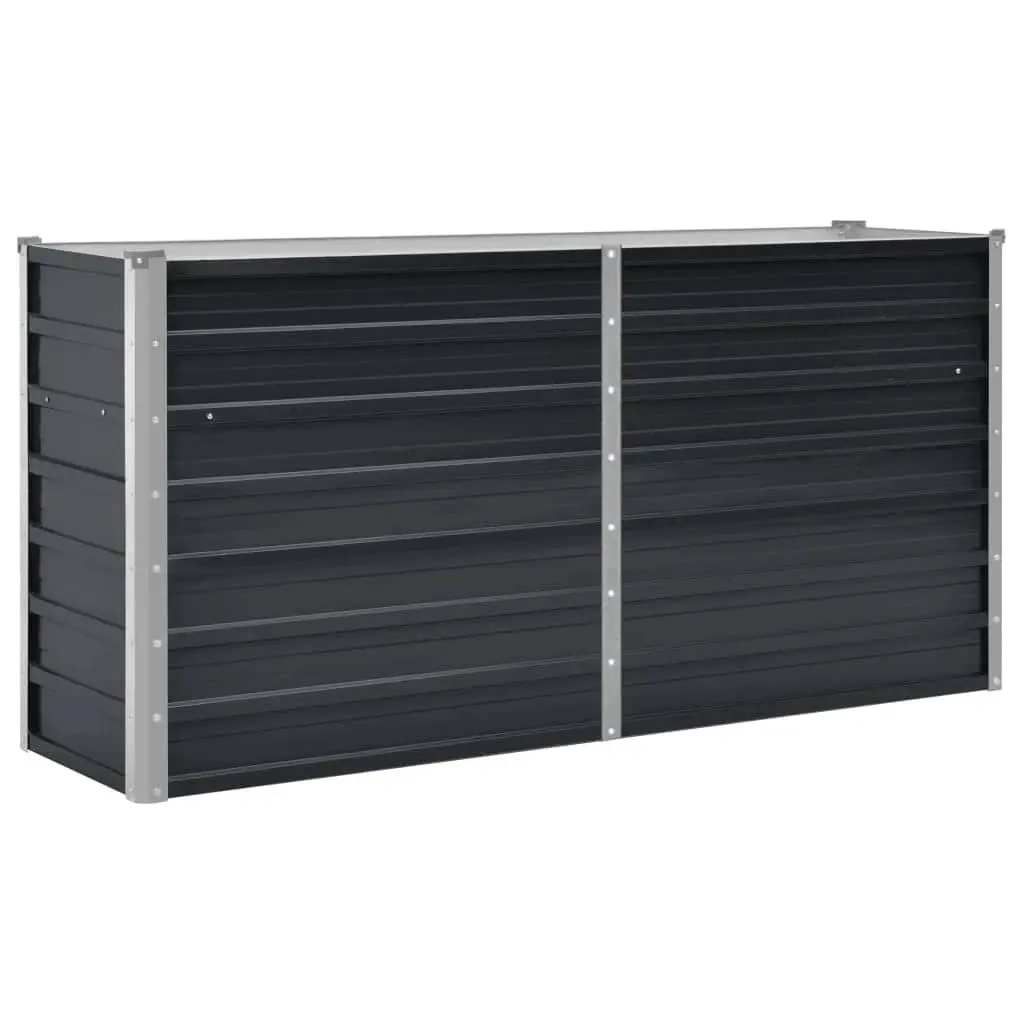 Garden Raised Bed Anthracite 160x40x77cm Galvanised Steel Planter Box