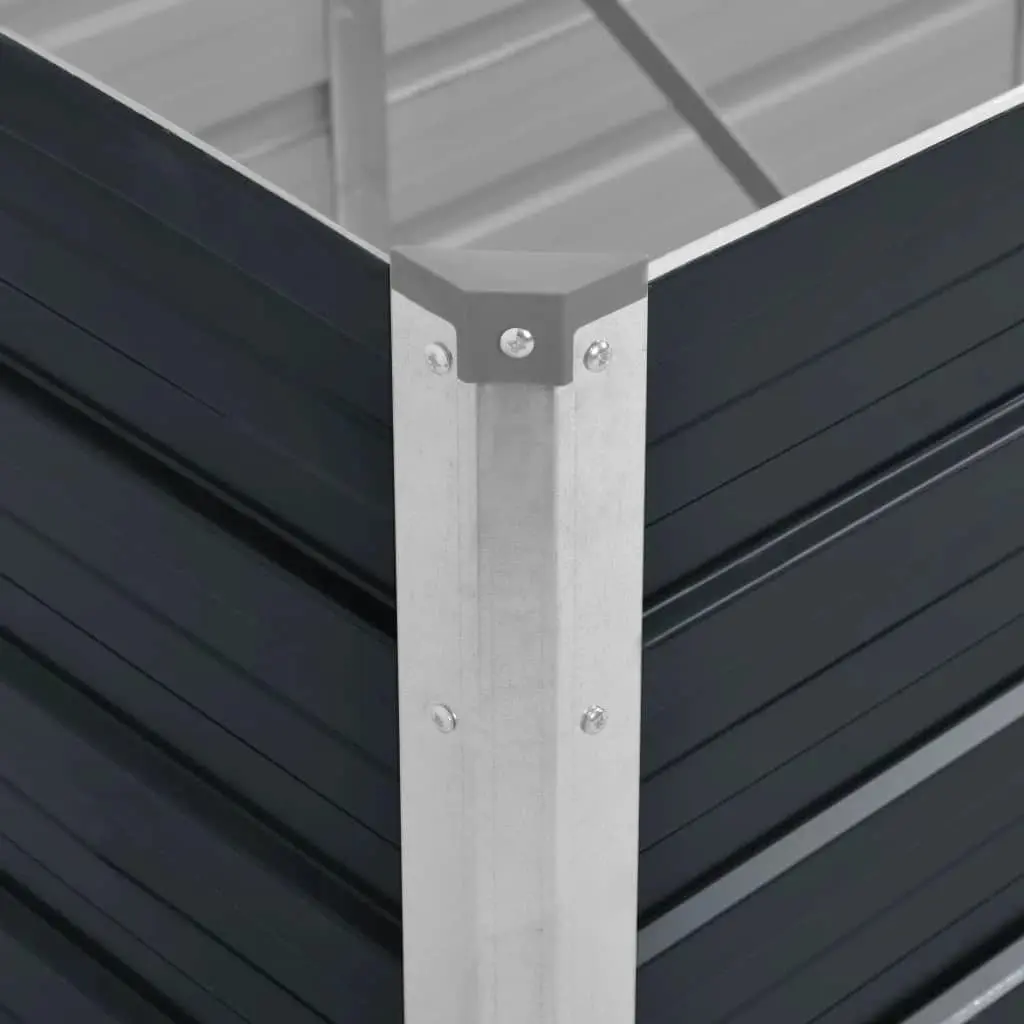 Garden Raised Bed Anthracite 160x40x77cm Galvanised Steel Planter Box