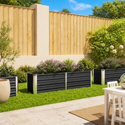 Specifications of Raised Garden Bed in Anthracite Steel 160x40x45cm