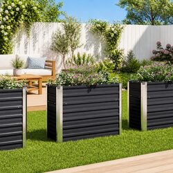 Specifications of Anthracite Galvanised Steel Raised Garden Bed 100x40x77 cm