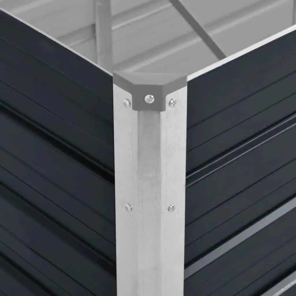 Raised Garden Bed for Outdoor Use 100x40x77 cm Galvanised Steel Planter Box