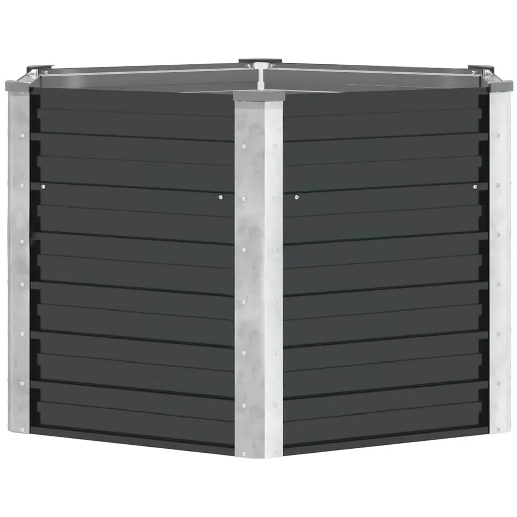 Raised Bed Planter Box Outdoor 129x129x77cm Galvanised Steel Anthracite