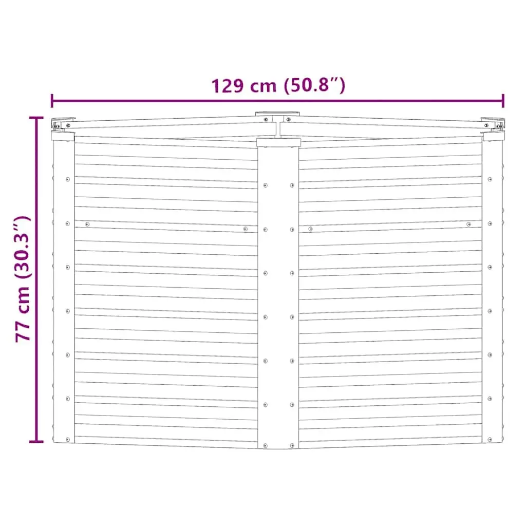 Raised Bed Planter Box Outdoor 129x129x77cm Galvanised Steel Anthracite