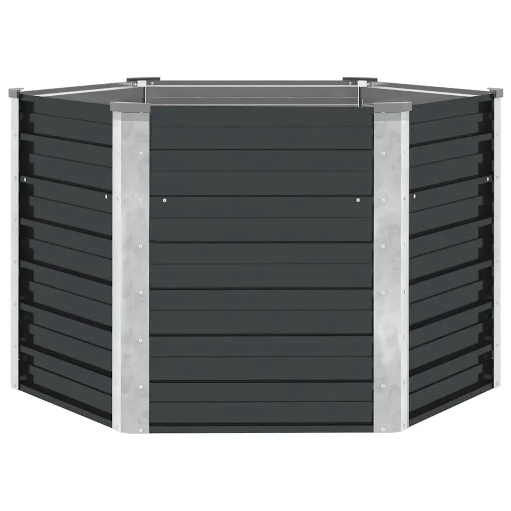Raised Bed Planter Box Outdoor 129x129x77cm Galvanised Steel Anthracite