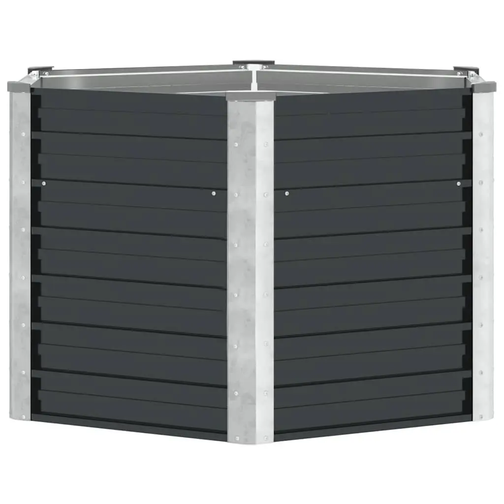 Raised Bed Planter Box Outdoor 129x129x77cm Galvanised Steel Anthracite