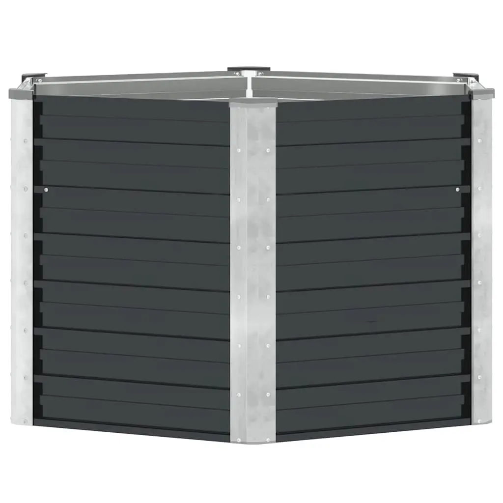 Raised Bed Planter Box Outdoor 129x129x77cm Galvanised Steel Anthracite