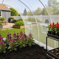 4.5 m² White Greenhouse with Galvanised Steel Frame
