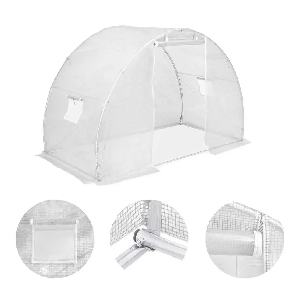 4.5 m² White Greenhouse with Galvanised Steel Frame