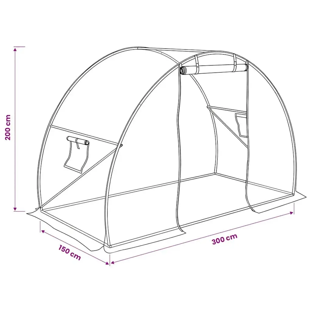 4.5 m² White Greenhouse with Galvanised Steel Frame