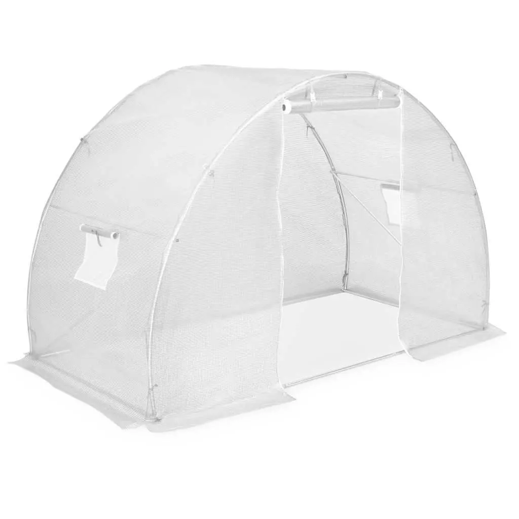 4.5 m² White Greenhouse with Galvanised Steel Frame