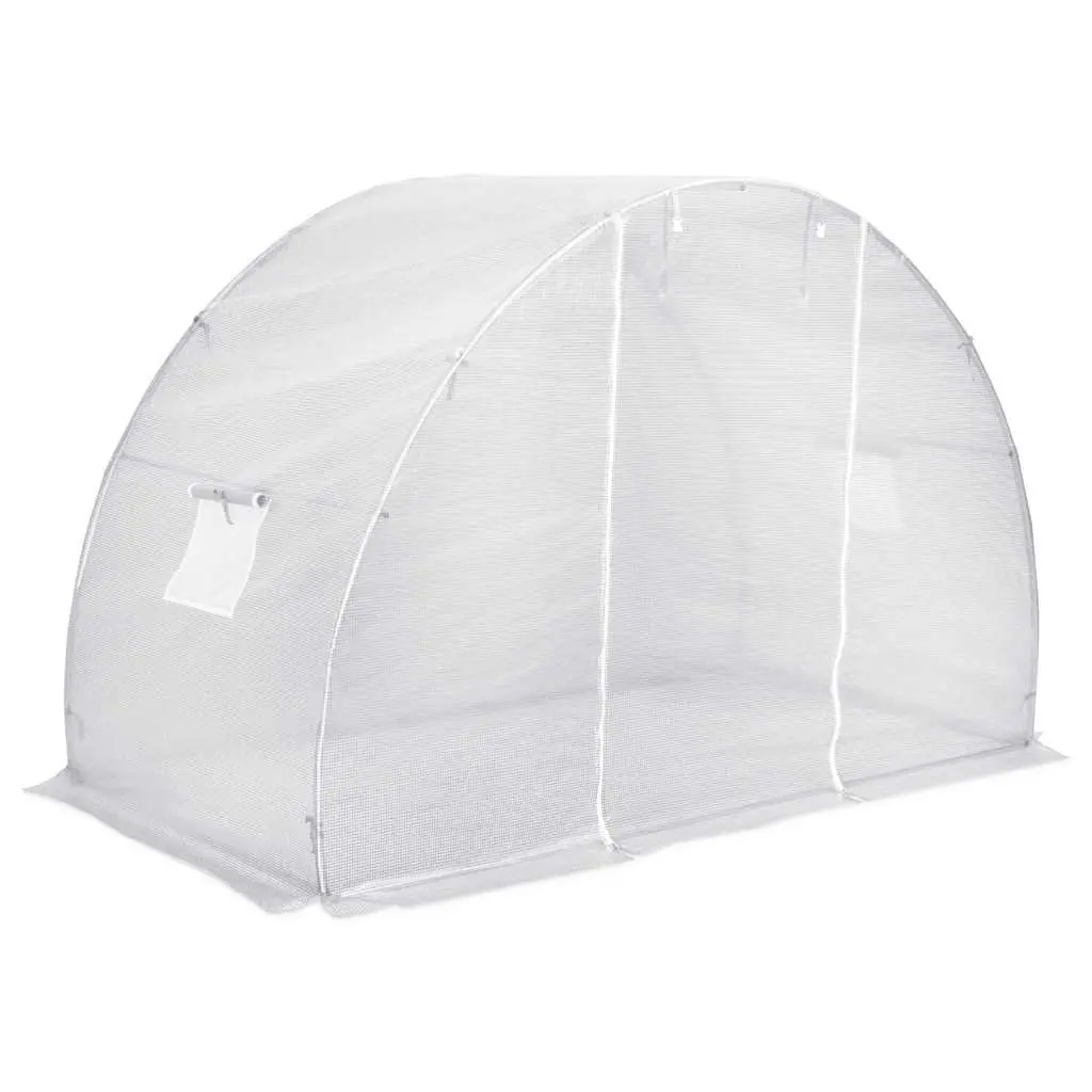 4.5 m² White Greenhouse with Galvanised Steel Frame
