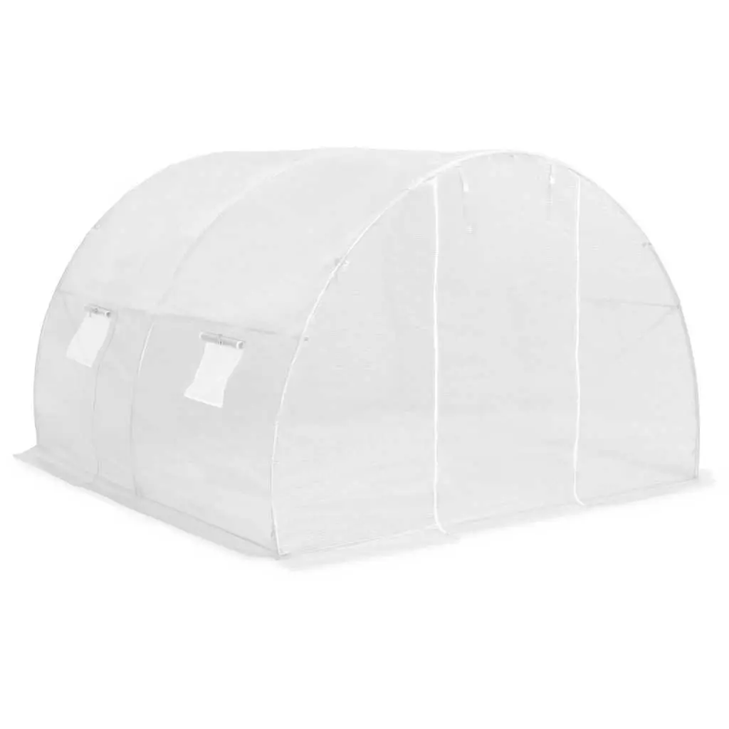 Greenhouse for Garden 300x300x200cm 9m² White PE Mesh with Ventilation Windows and Door