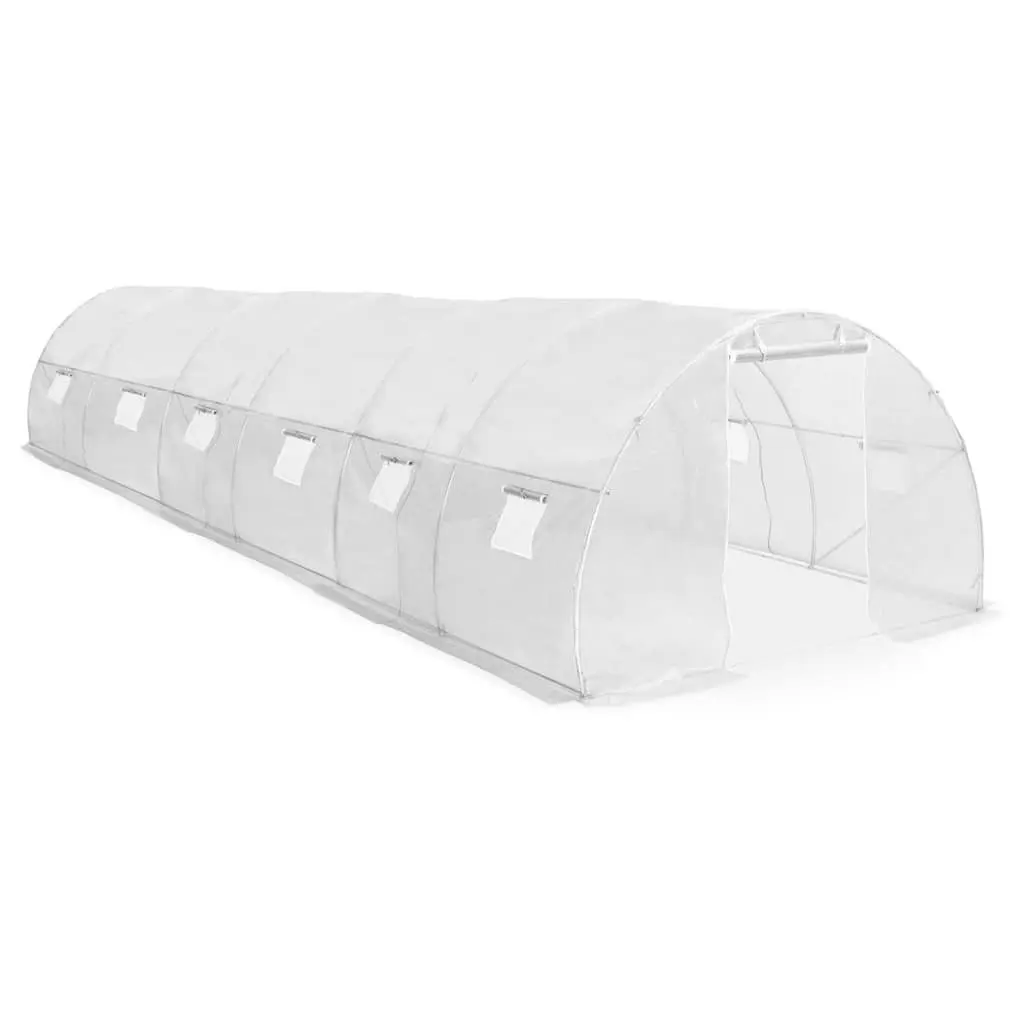 Greenhouse for Garden 900x300x200 cm White PE Mesh Fabric Galvanised Steel Frame