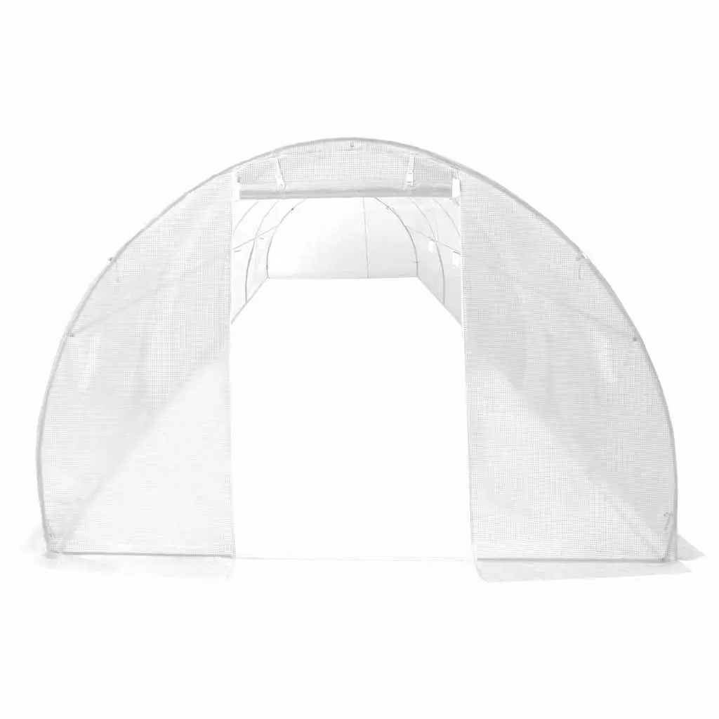 Greenhouse for Garden 900x300x200 cm White PE Mesh Fabric Galvanised Steel Frame