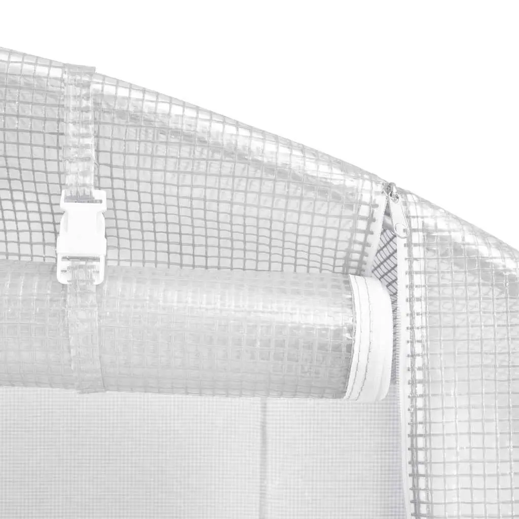 Greenhouse for Garden 900x300x200 cm White PE Mesh Fabric Galvanised Steel Frame