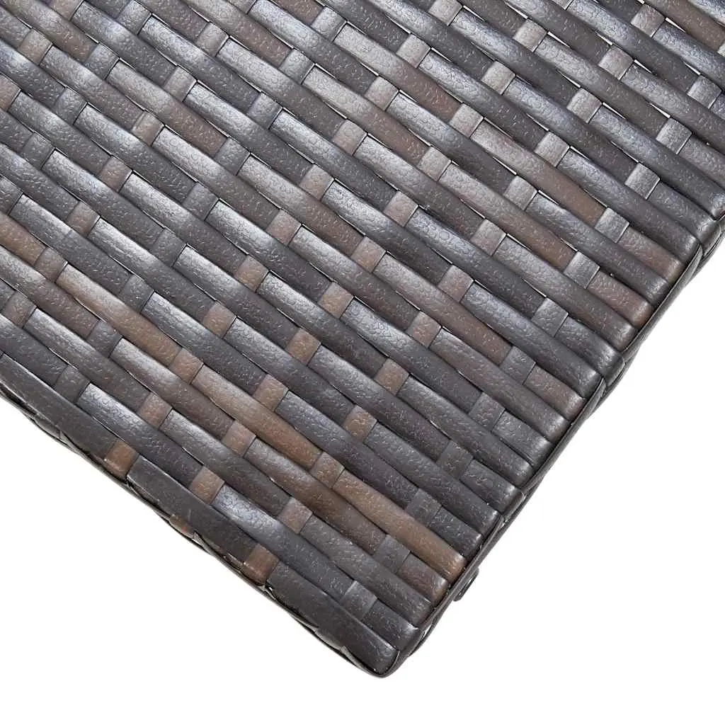 Folding Stool Outdoor Use Brown PE Rattan Lightweight Portable Garden