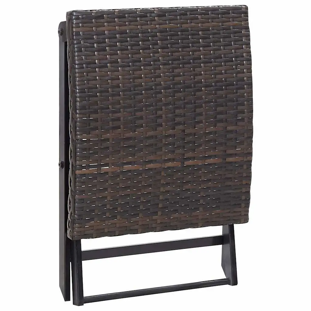 Folding Stool Outdoor Use Brown PE Rattan Lightweight Portable Garden