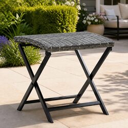 Specifications of Grey Rattan Folding Stool for Gardens