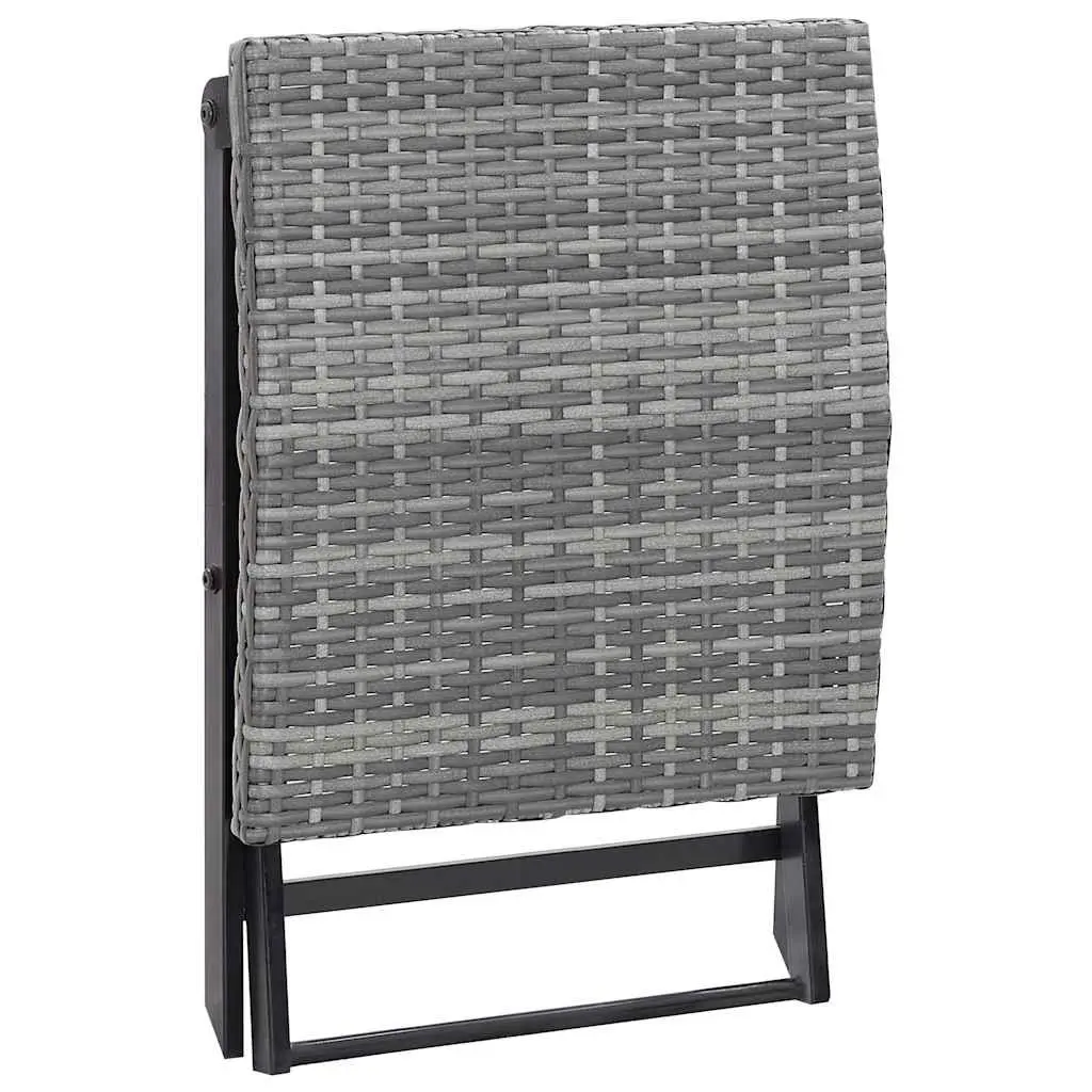 Folding Stool Outdoor Garden Lightweight Portable Grey Rattan Seat