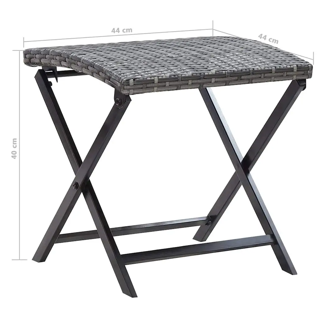 Folding Stool Outdoor Garden Lightweight Portable Grey Rattan Seat