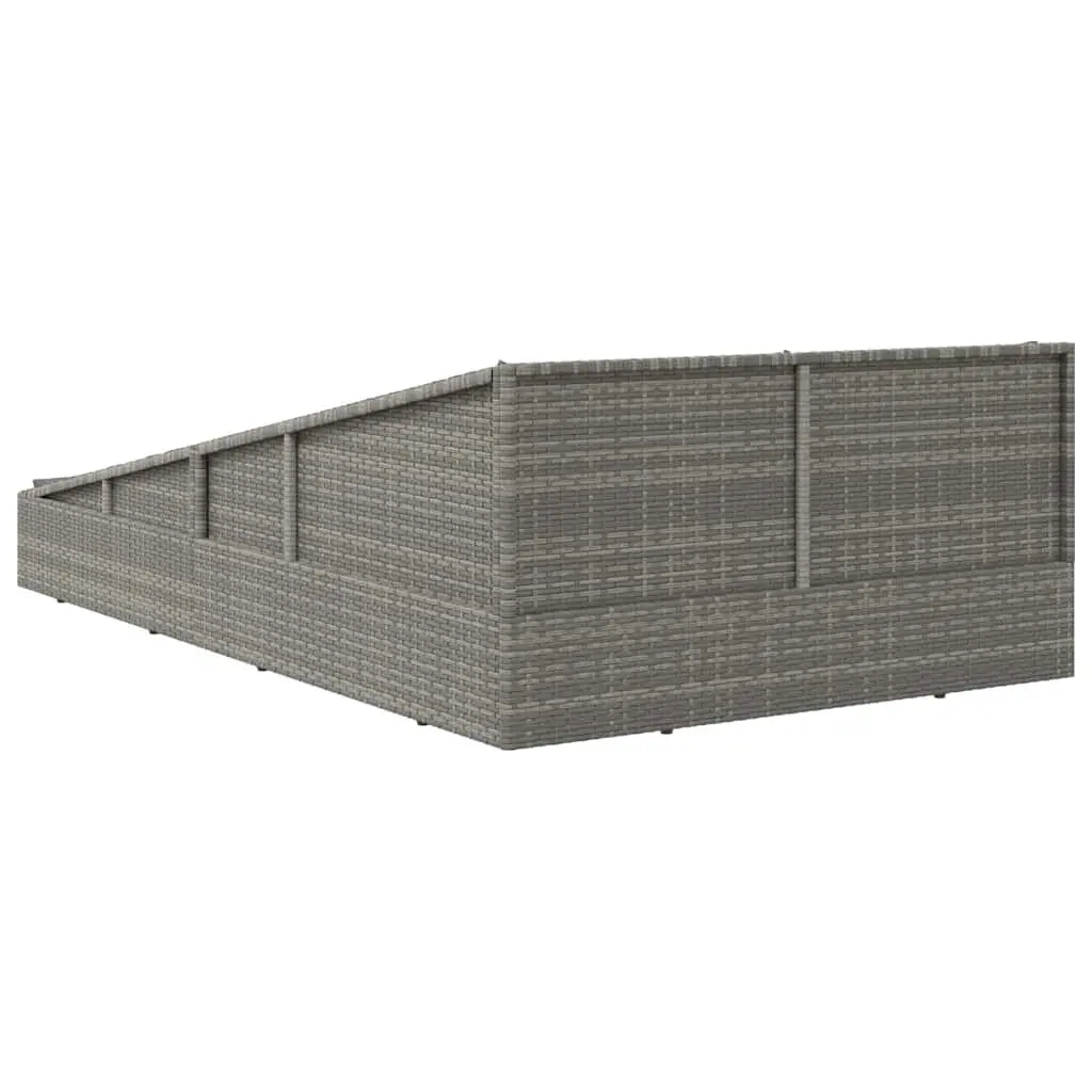 Outdoor Daybed 2-Person Garden Lounger Rattan Grey 110x200cm Patio Furniture