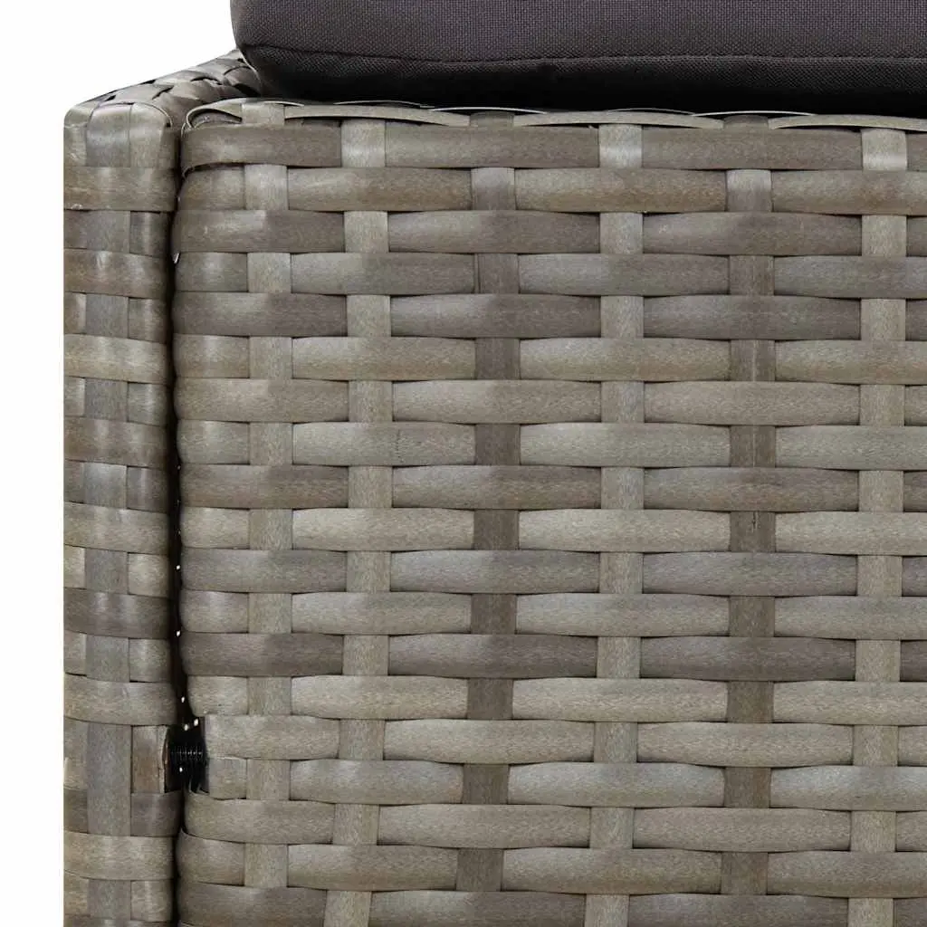 Outdoor Daybed 2-Person Garden Lounger Rattan Grey 110x200cm Patio Furniture