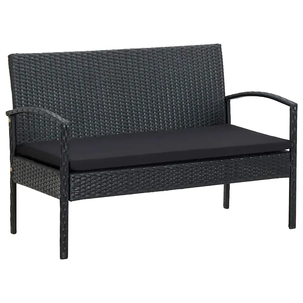 Garden Lounge Set Outdoor Patio 4 Piece Black