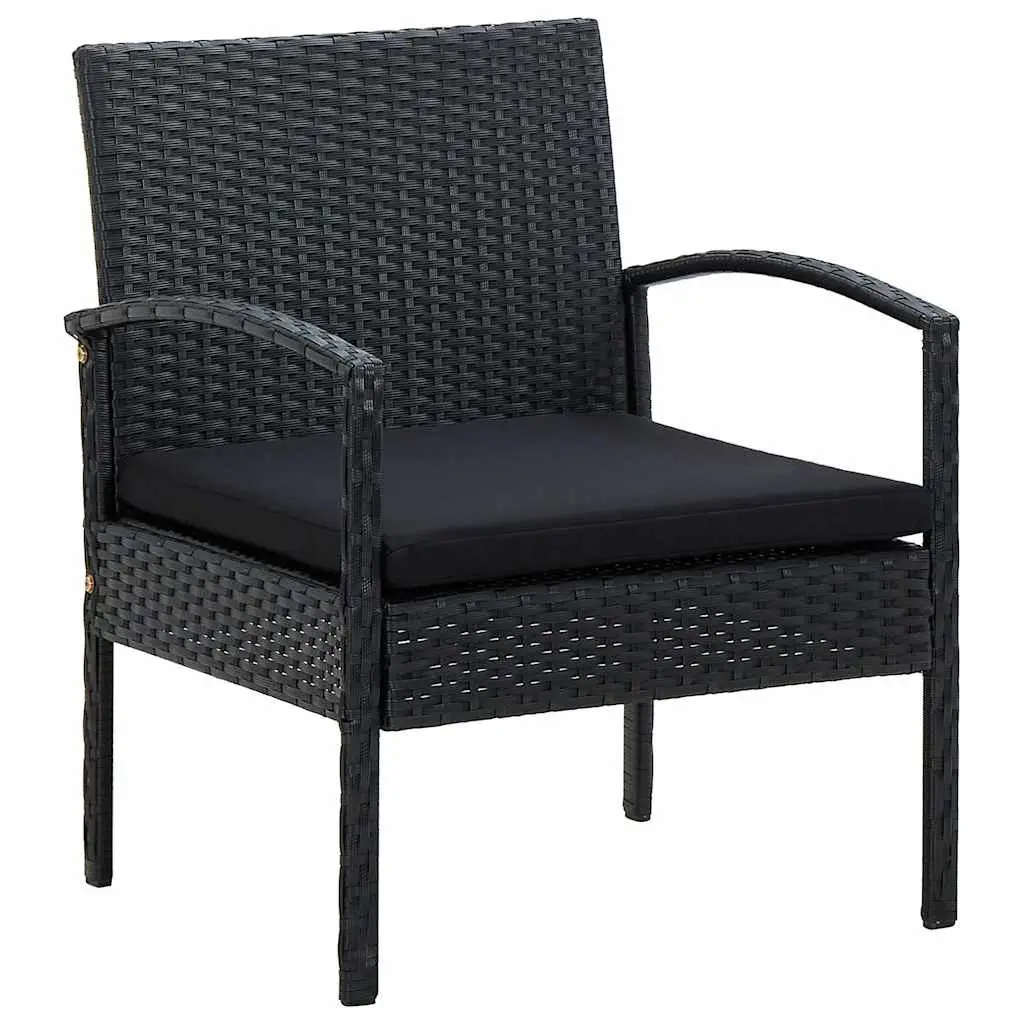 Garden Lounge Set Outdoor Patio 4 Piece Black