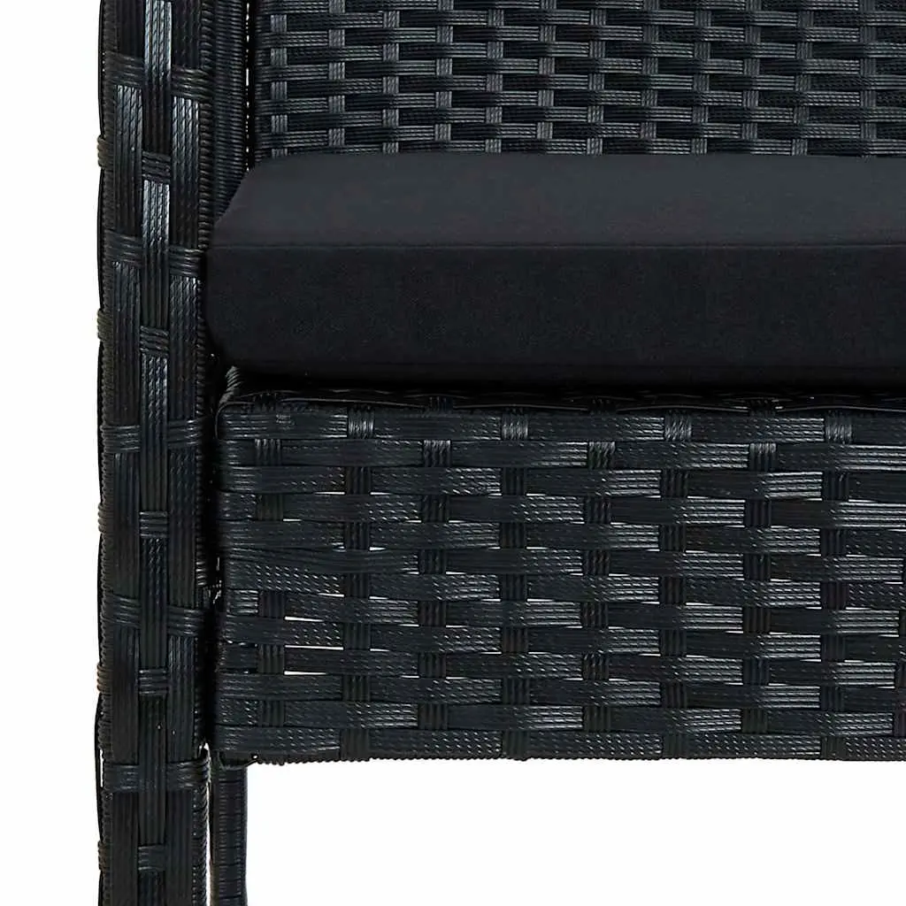 Garden Lounge Set Outdoor Patio 4 Piece Black