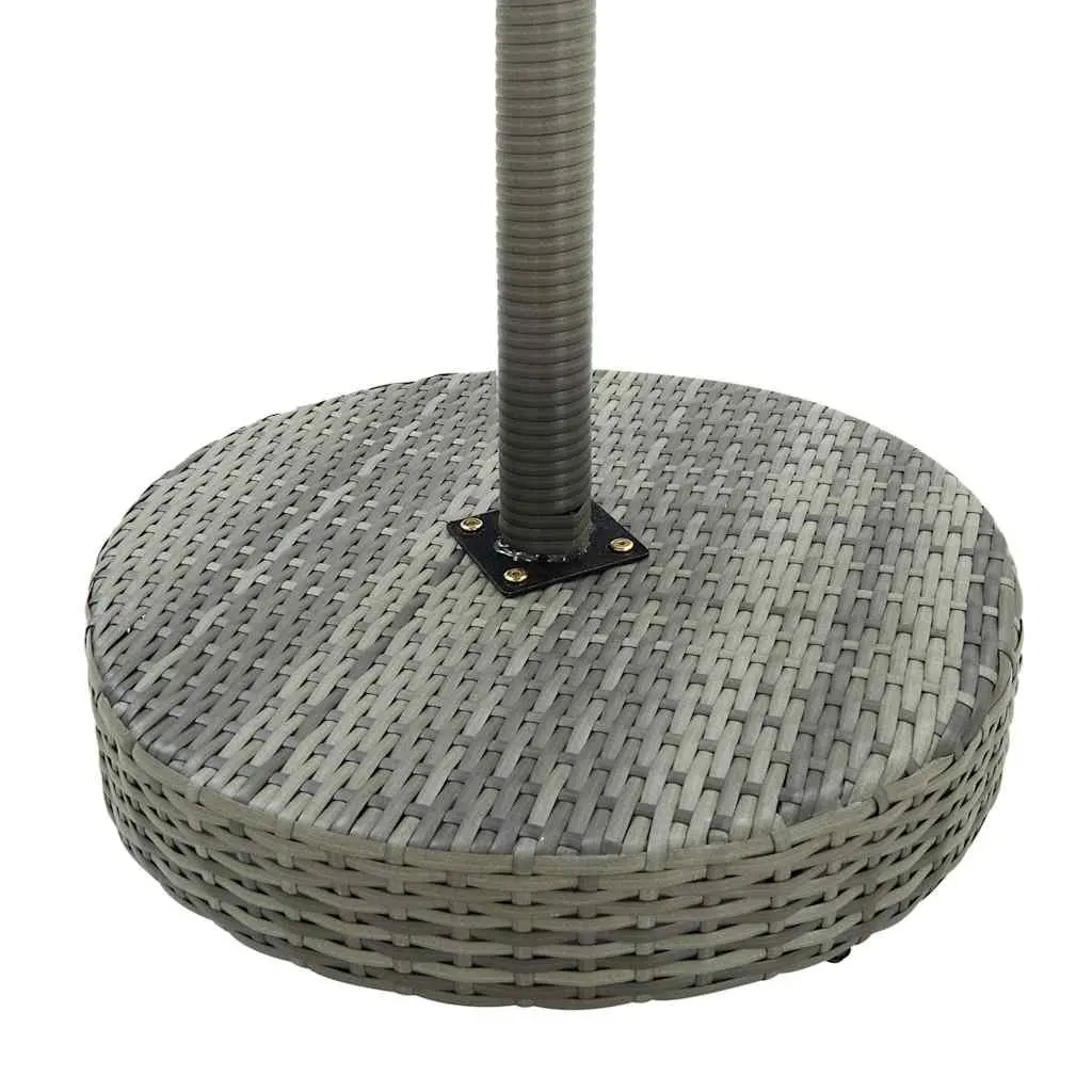 Outdoor Garden Table Round Grey Poly Rattan for Patio 60.5 x 106 cm