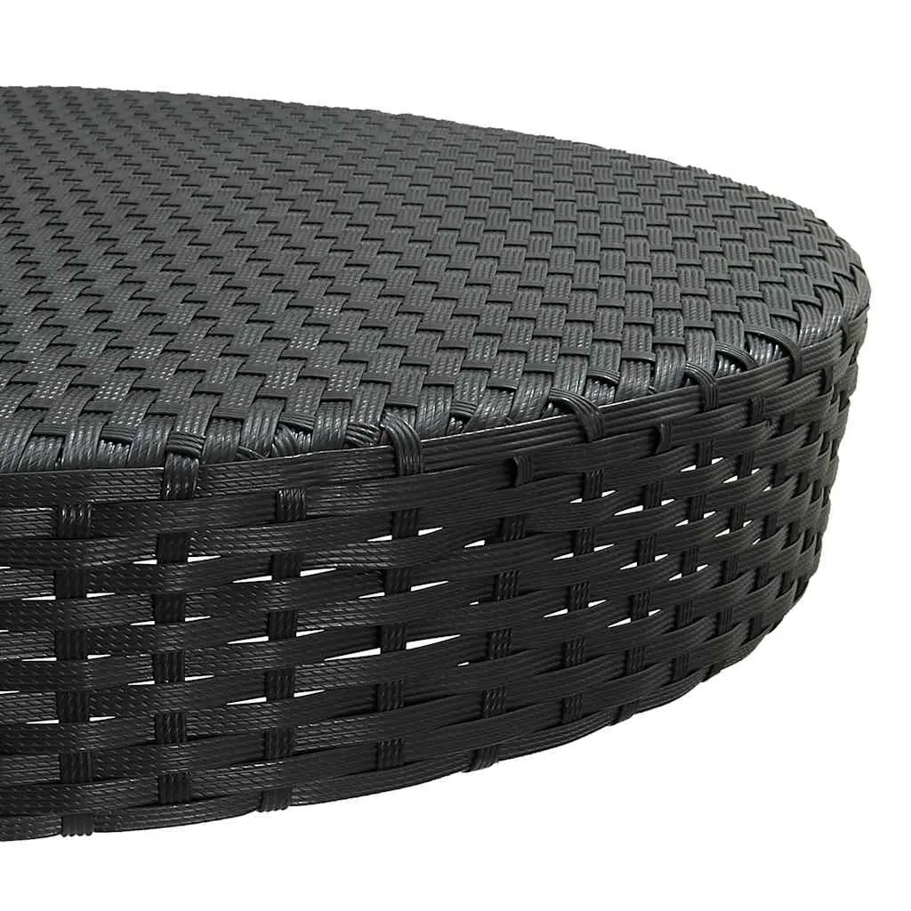 Round Black Outdoor Garden Table, 75.5 x 106 cm