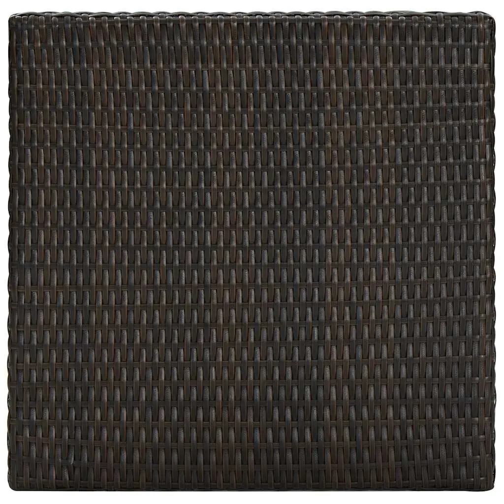 Bar Table Brown Outdoor Poly Rattan Garden Patio Furniture Steel Frame 60.5cm