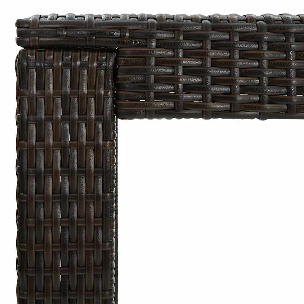 Bar Table Brown Outdoor Poly Rattan Garden Patio Furniture Steel Frame 60.5cm