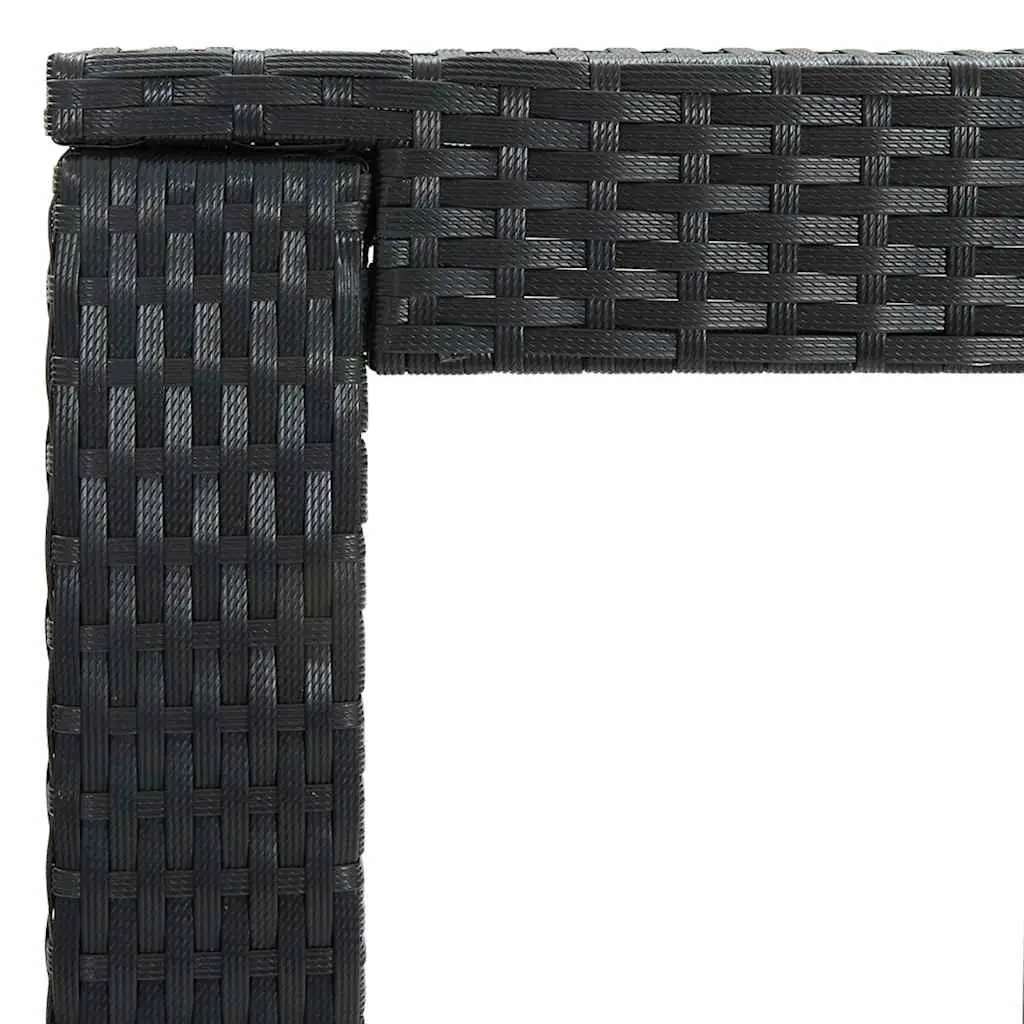 Bar Table Black 60.5x60.5x110.5cm Outdoor Garden Patio Furniture Poly Rattan