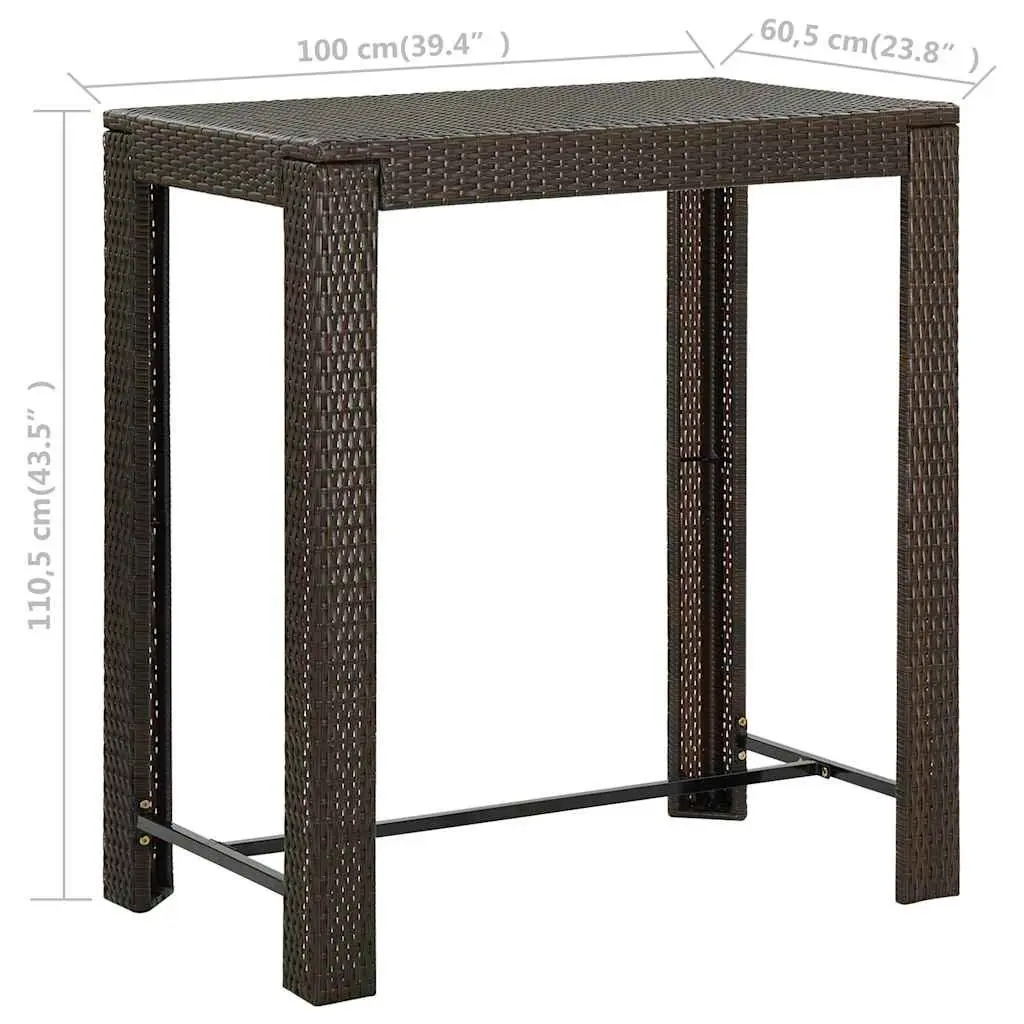 Brown Outdoor Bar Table
