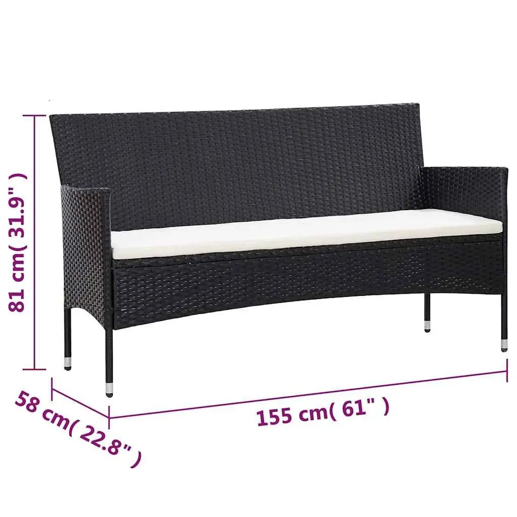 Outdoor Garden Lounge Set PE Rattan Sofa Table Cushions 4 Piece