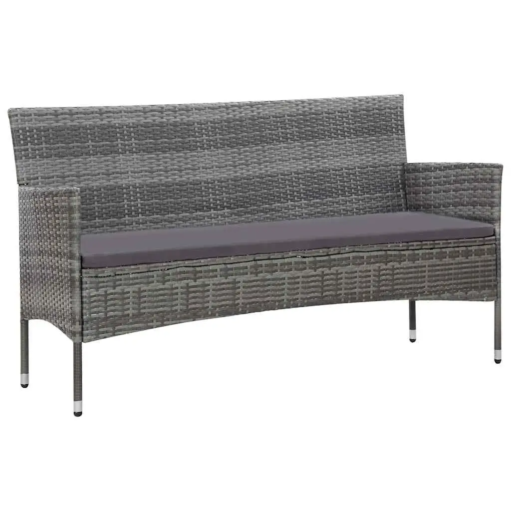 4 Piece Garden Lounge Set Outdoor Furniture Patio Sofa Table Grey
