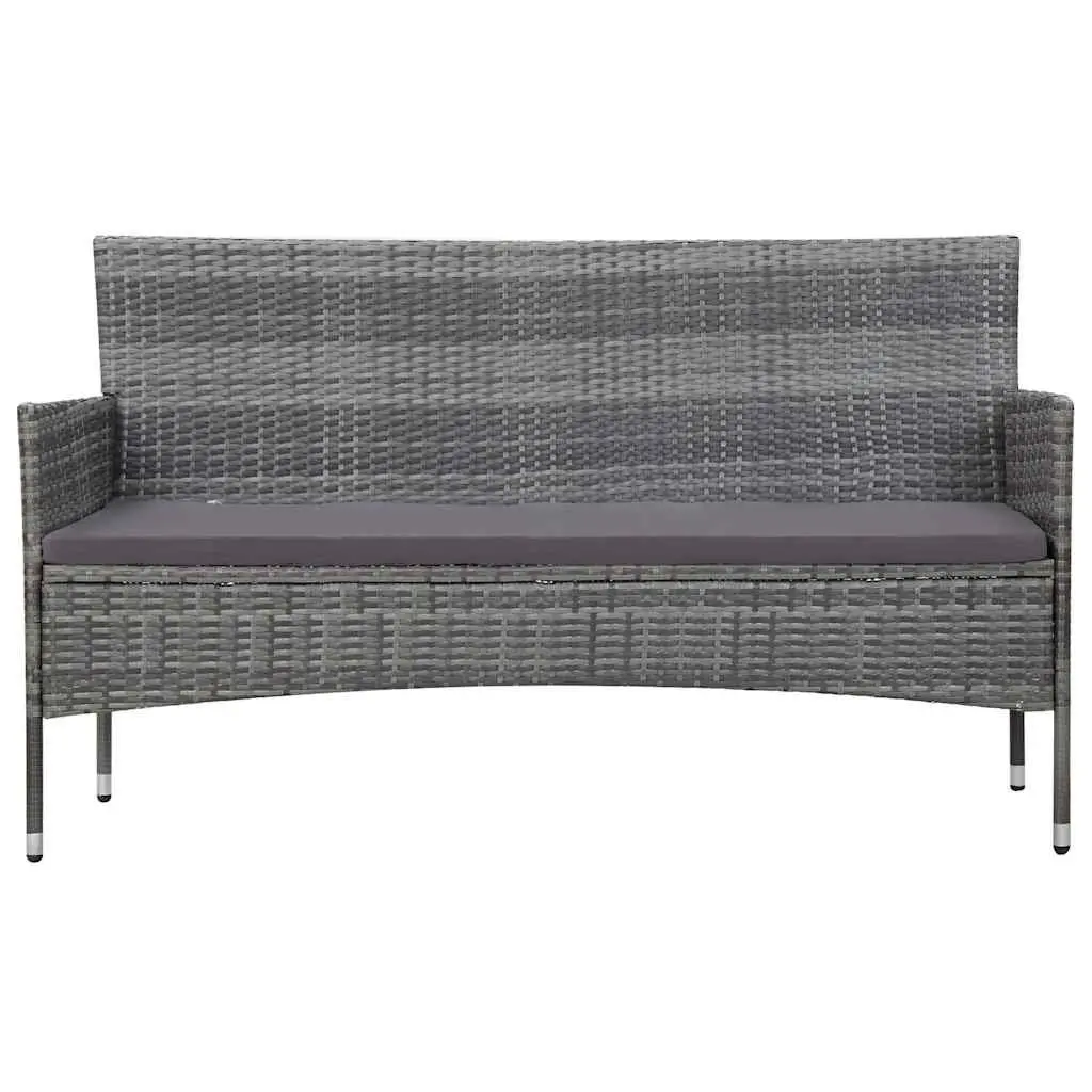 4 Piece Garden Lounge Set Outdoor Furniture Patio Sofa Table Grey