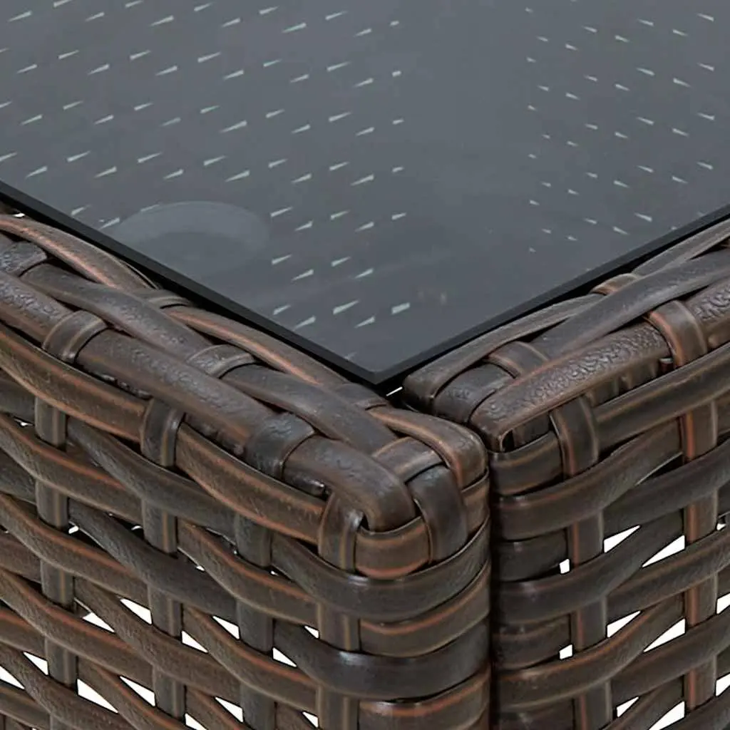Garden Table Outdoor Patio Furniture Brown Rattan Style 40x40x45cm