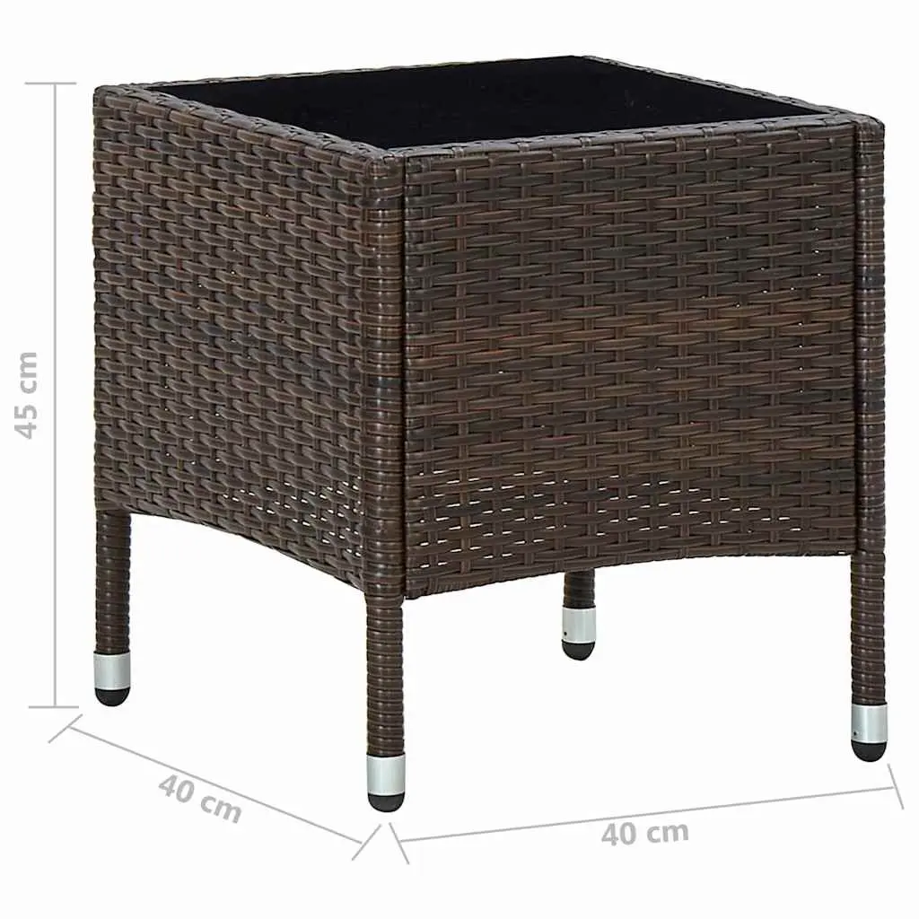 Garden Table Outdoor Patio Furniture Brown Rattan Style 40x40x45cm
