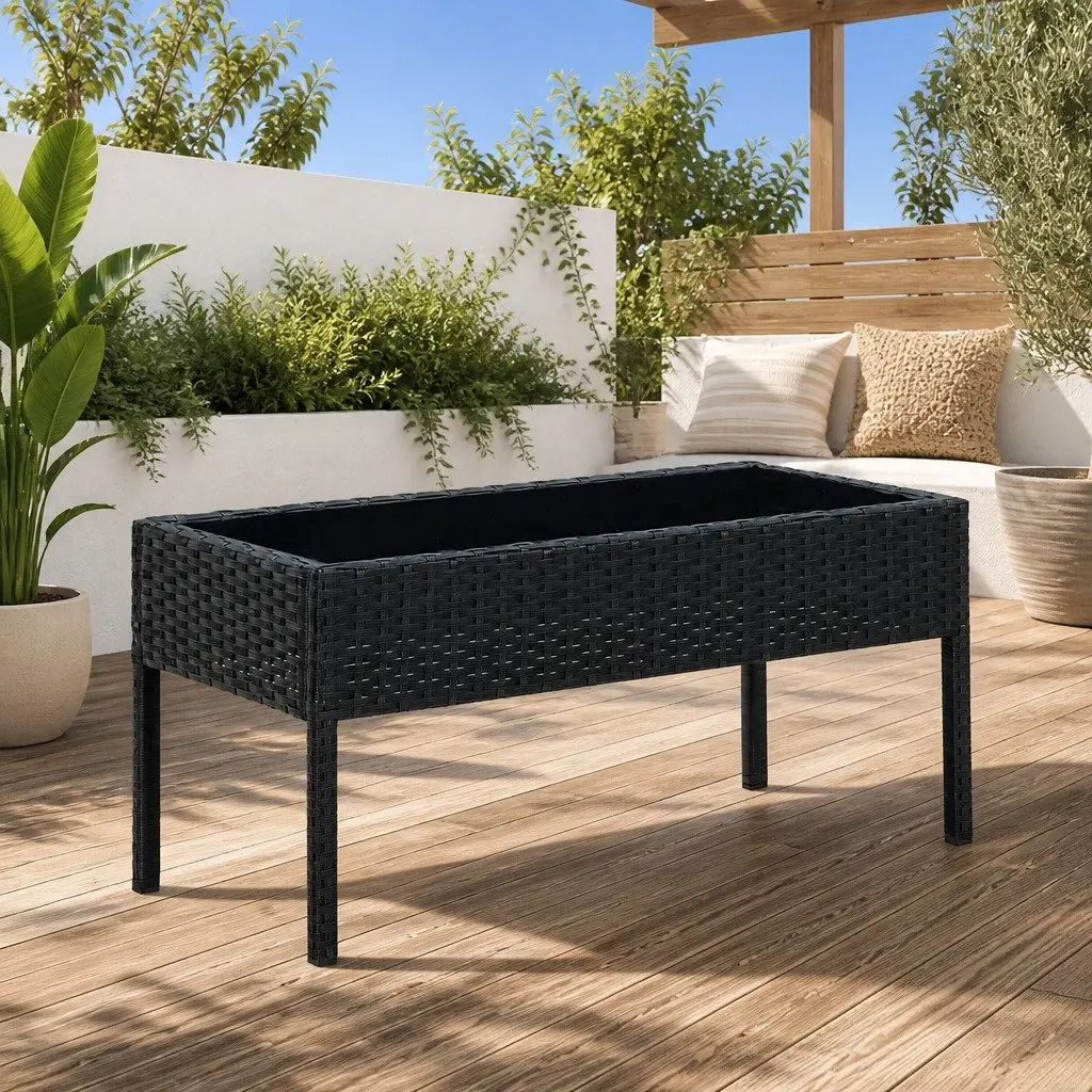 Garden Table Outdoor Patio Furniture Black 75x40x37cm