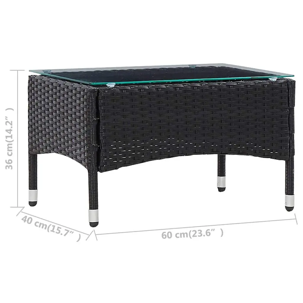 Black Rattan Outdoor Coffee Table