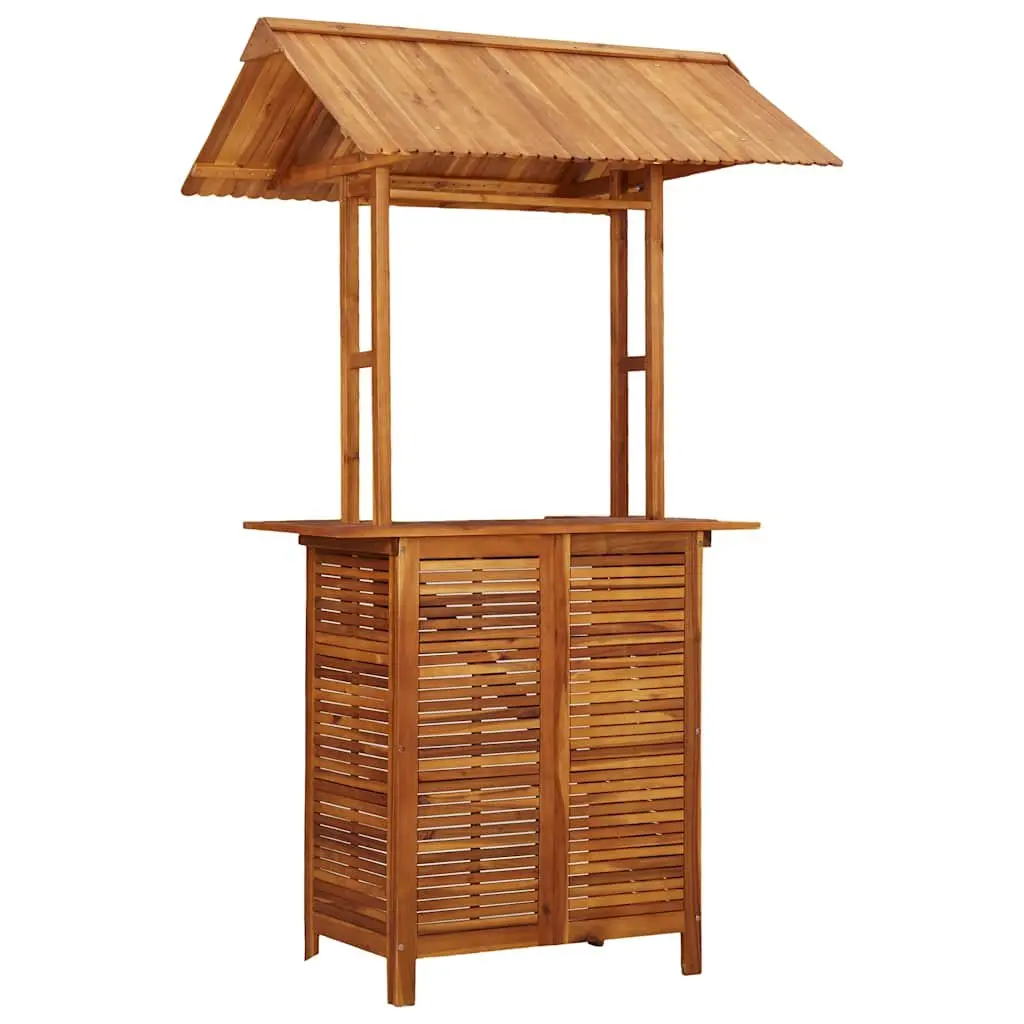Outdoor Bar Table for Garden Patio 113 x 106 x 217 cm Brown