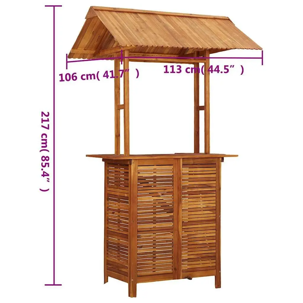 Outdoor Bar Table for Garden Patio 113 x 106 x 217 cm Brown