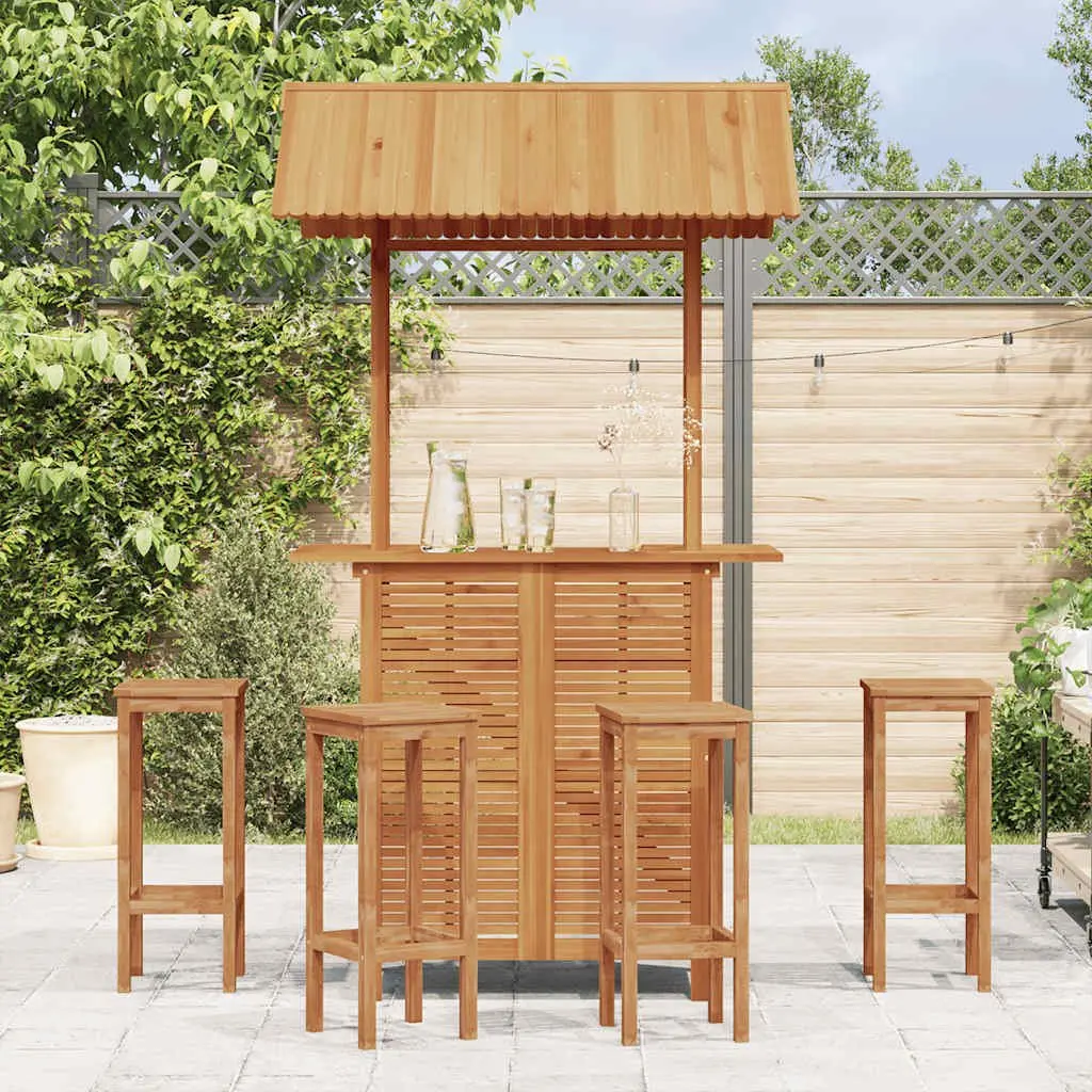 Outdoor Bar Table for Garden Patio 113 x 106 x 217 cm Brown