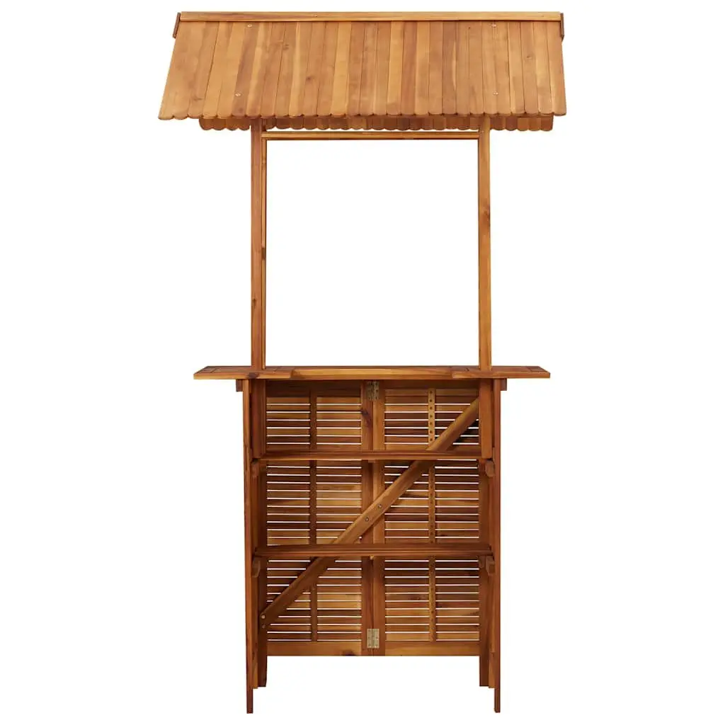 Outdoor Bar Table for Garden Patio 113 x 106 x 217 cm Brown