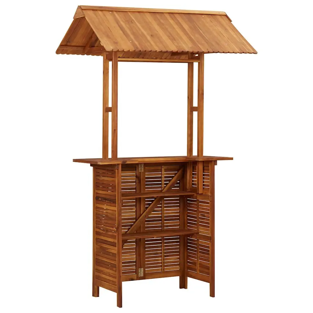 Outdoor Bar Table for Garden Patio 113 x 106 x 217 cm Brown