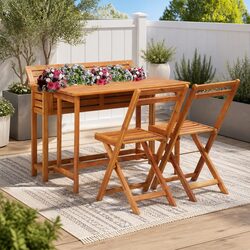 Garden Planter Table with Bistro Chairs - Dimensions & Specs