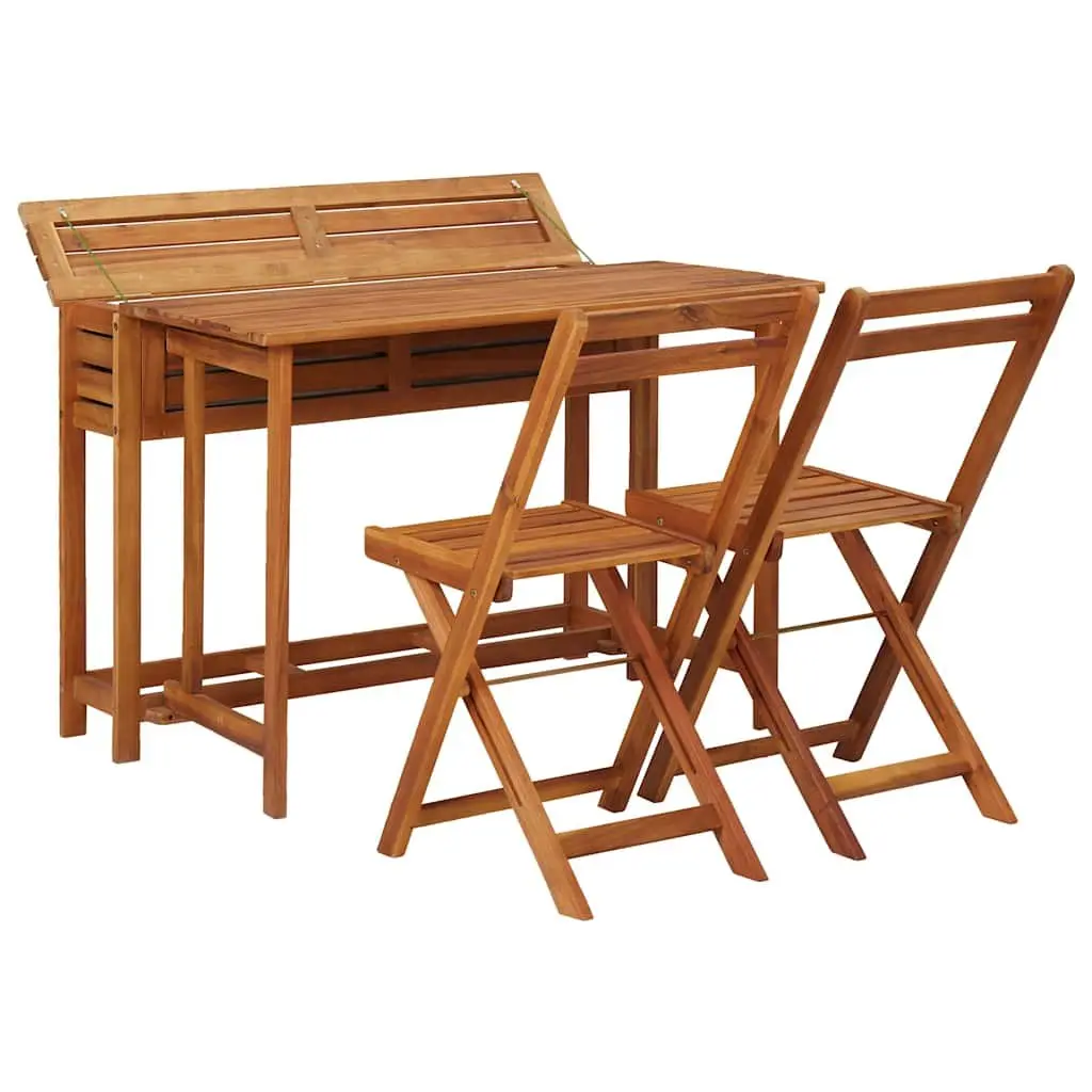 Garden Planter Table with 2 Folding Bistro Chairs Outdoor Furniture Set