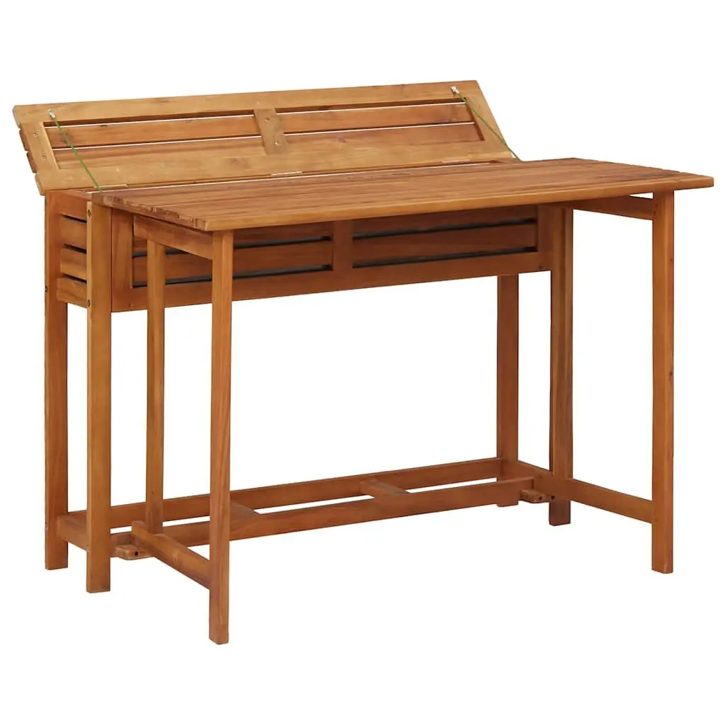 Garden Planter Table with 2 Folding Bistro Chairs Outdoor Furniture Set